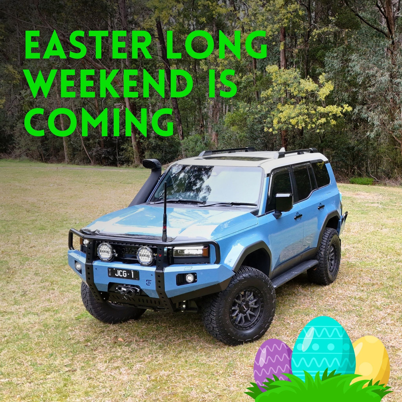 This is an image of easter long weekend camping and travel season preparation for 4wd vehicles in Australia Raslarr Engineering. ARB, Ironman 4x4, Offroad Animal