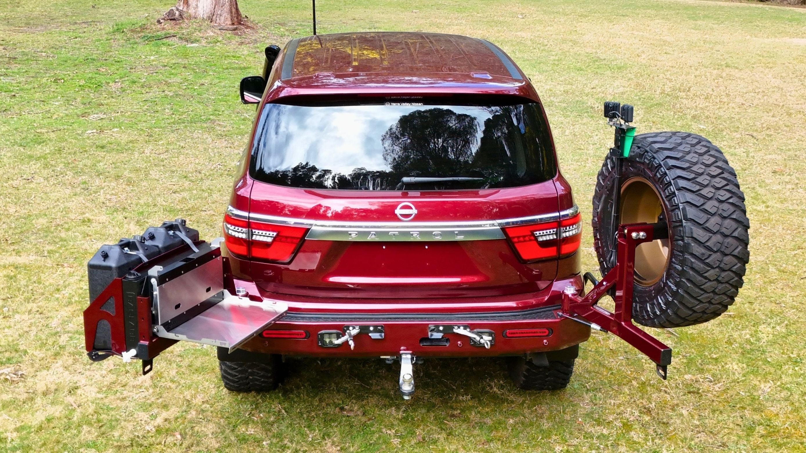 Image of Raslarr Rear Bar and Wheel Carrier on Desert Red Nissan patrol Y62, Lilydale VIC Rob Paterson