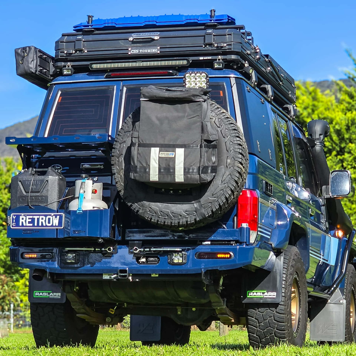 76 Series Toyota Landcruiser Rear Bar & Wheel Carrier | Raslarr