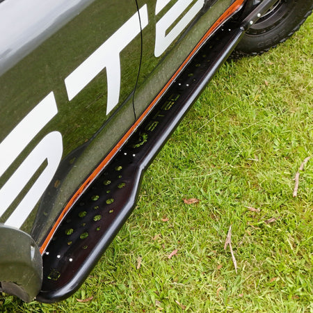 Raslarr Revolution Rock Sliders & Side Steps with laser cutting to suit the Stedi 200 Series Toyota Landcruiser 4