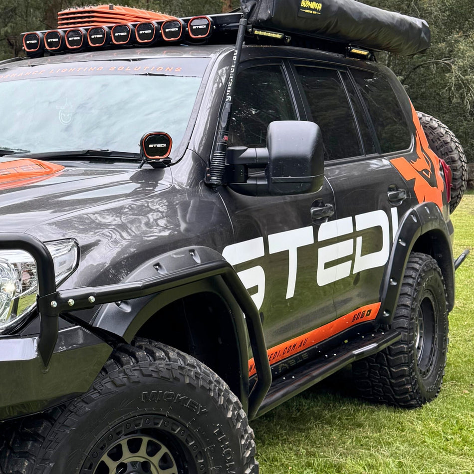 Raslarr Revolution Rock Sliders & Side Steps with laser cutting to suit the Stedi 200 Series Toyota Landcruiser 2